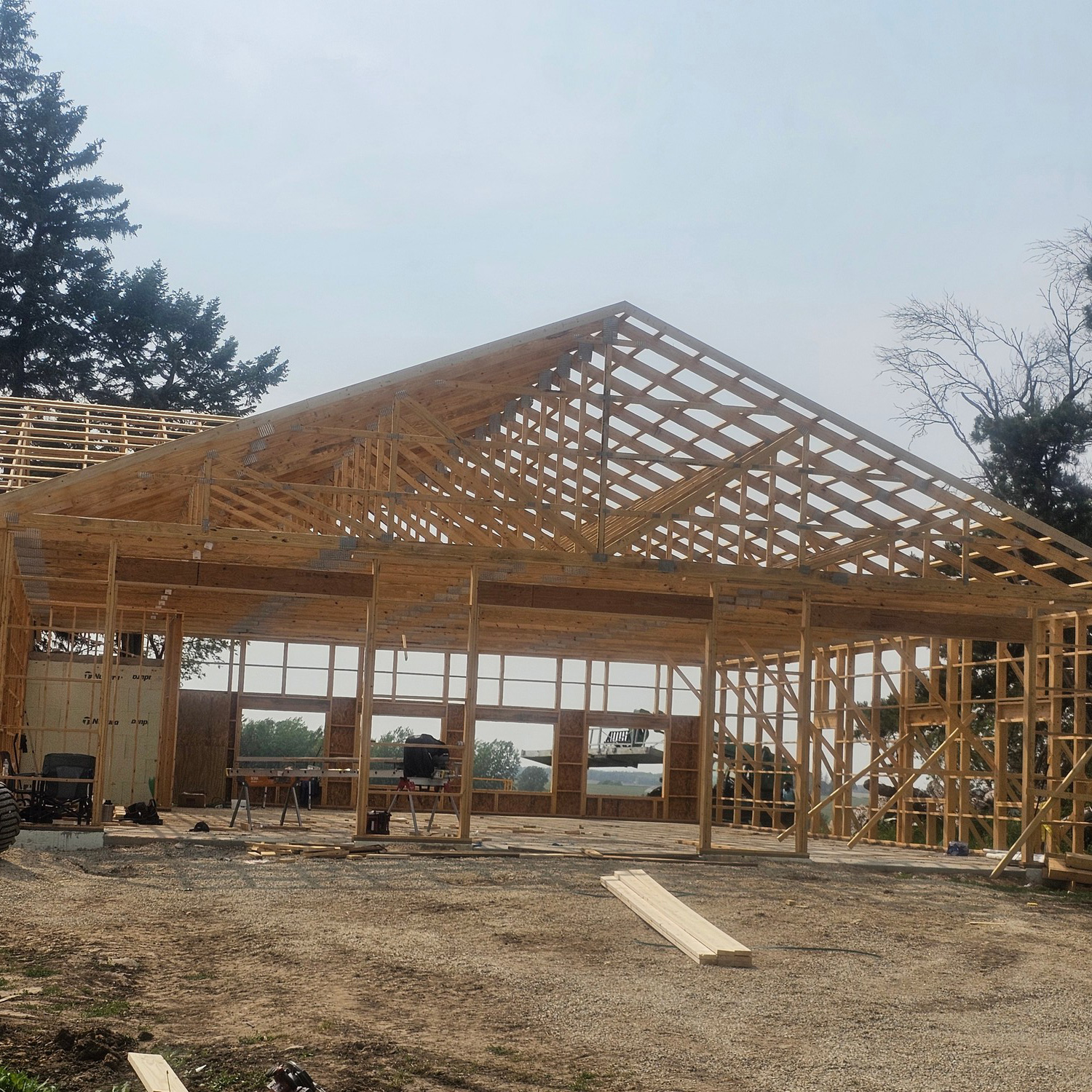Modern home exterior with covered porch